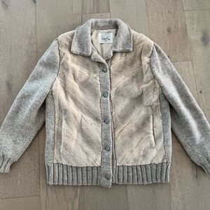 Vintage Roland Kaye Fur Cardigan Coat- unique rare find beauty!